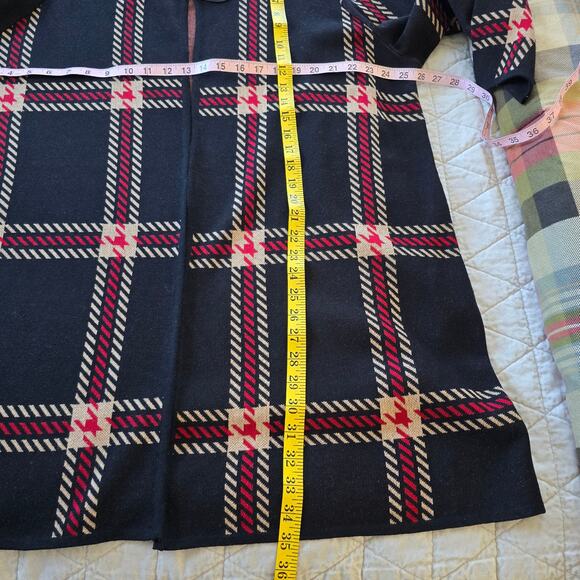 Anne Klein Jacket Women's 2X Black Red Tan Plaid Classic Career Preppy Old Money - Picture 10 of 12